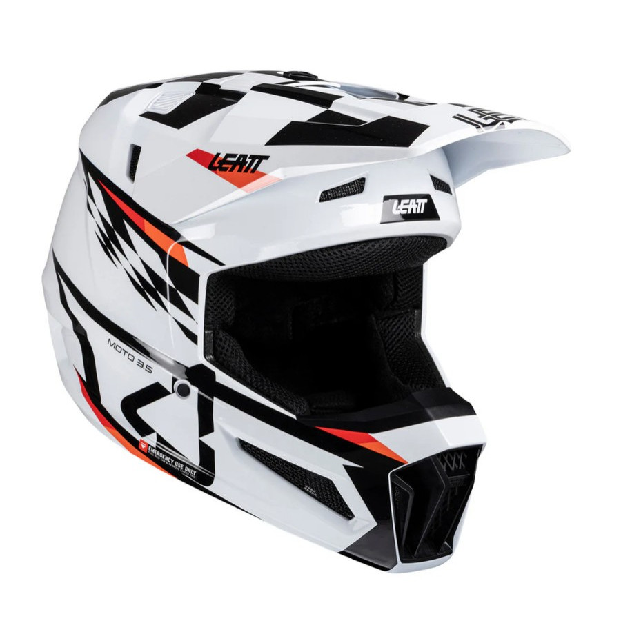 Helm Kit Leatt 3.5 Junior White25 Helmet Leatt 3.5 Anak Offroad MX Trabas Enduro Original