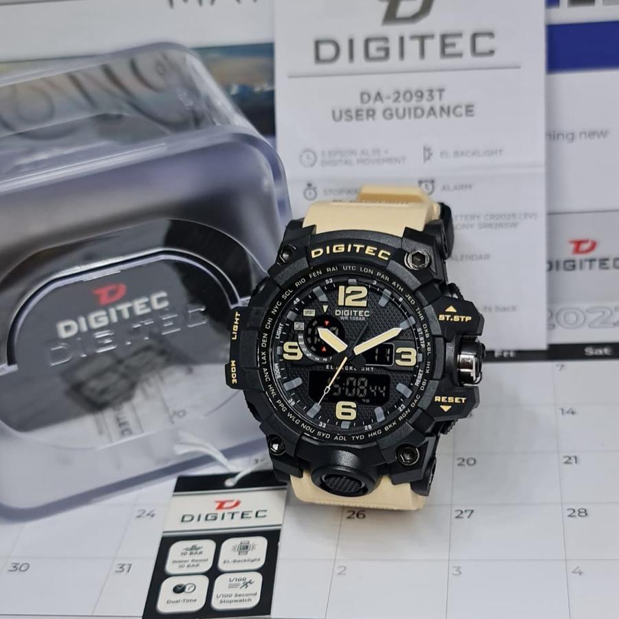 Jam Tangan Pria DIGITEC DA-2093T Double Time Digitec 2093 Original Digitec