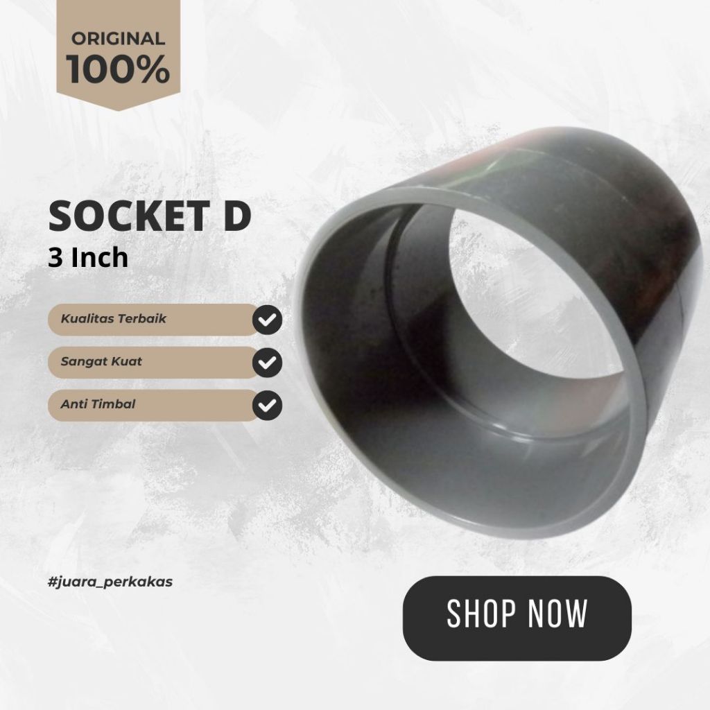Socket Sok Sock Lurus 3 Inch D Sambungan Pipa Paralon 3" D Tebal Bagus