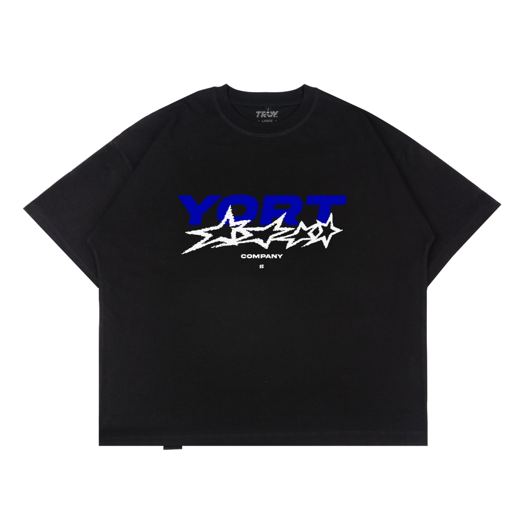 Troy Company Tshirt Boxy Oversize Black Stella Quattro - Kaos Boxy Oversize Hitam MB 3110