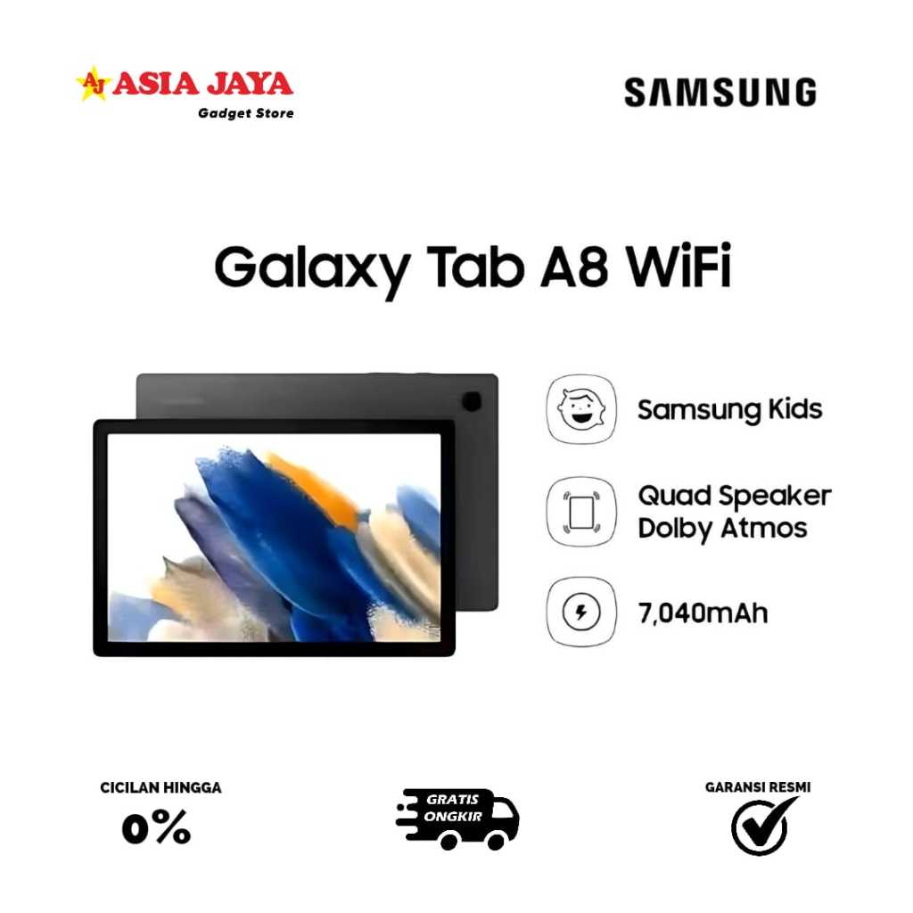 [Ex Display] Samsung Galaxy Tab A8 LTE WIFI Ram 4/128GB Kelengkapan Fullset Original Samsung