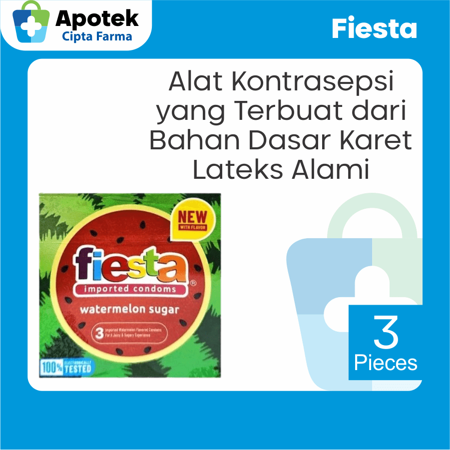 Fiesta Kondom Watermelon Semangka Kondom Fiesta Condom Komdom Latex Alat Kontrasepsi Alat Bantu Sex 