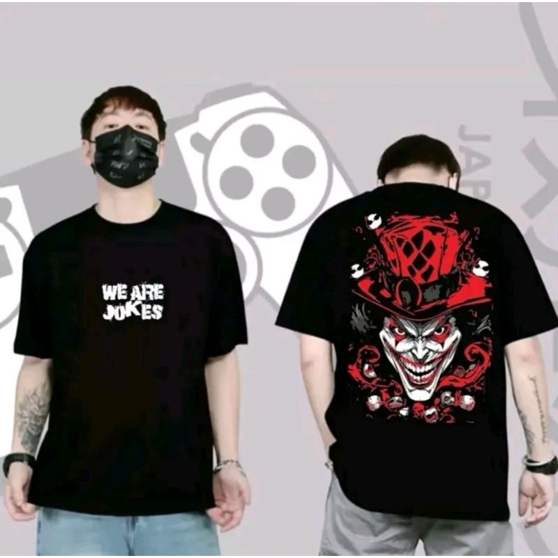 Baju Kaos Distro Pria Atasan Oblong Cowok Lengan Pendek Dewasa Keren Motif Jokes Merah