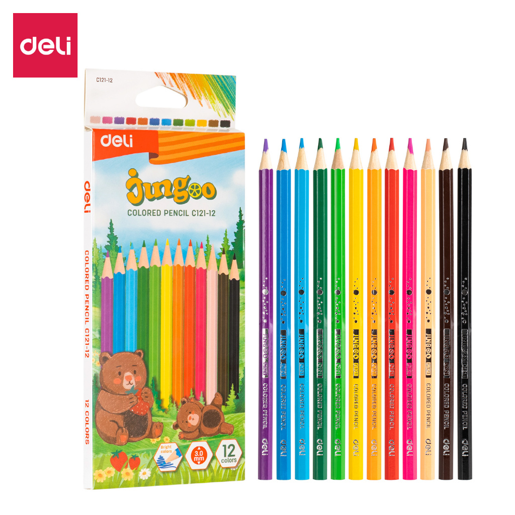 

Pensil Warna Deli Jungoo 12 Warna C121-12 | Color Pencil