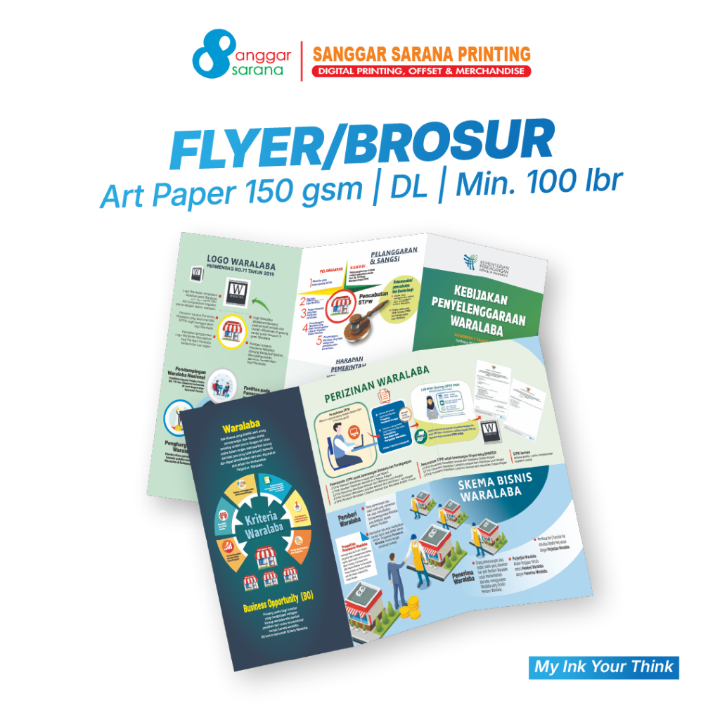 

Brosur/Flyer Custom Bahan Art Paper 150 gsm 1 sisi | 2 sisi ukuran DL 11x21 cm MIN 100 lembar