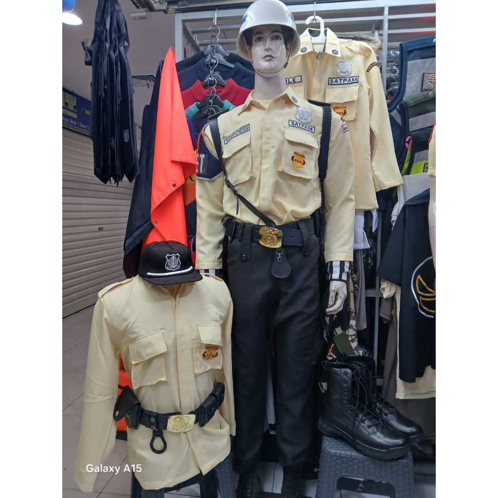 SERAGAM PDL SATPAM TERBARU KREM SETELAN SERAGAM PDL KREM