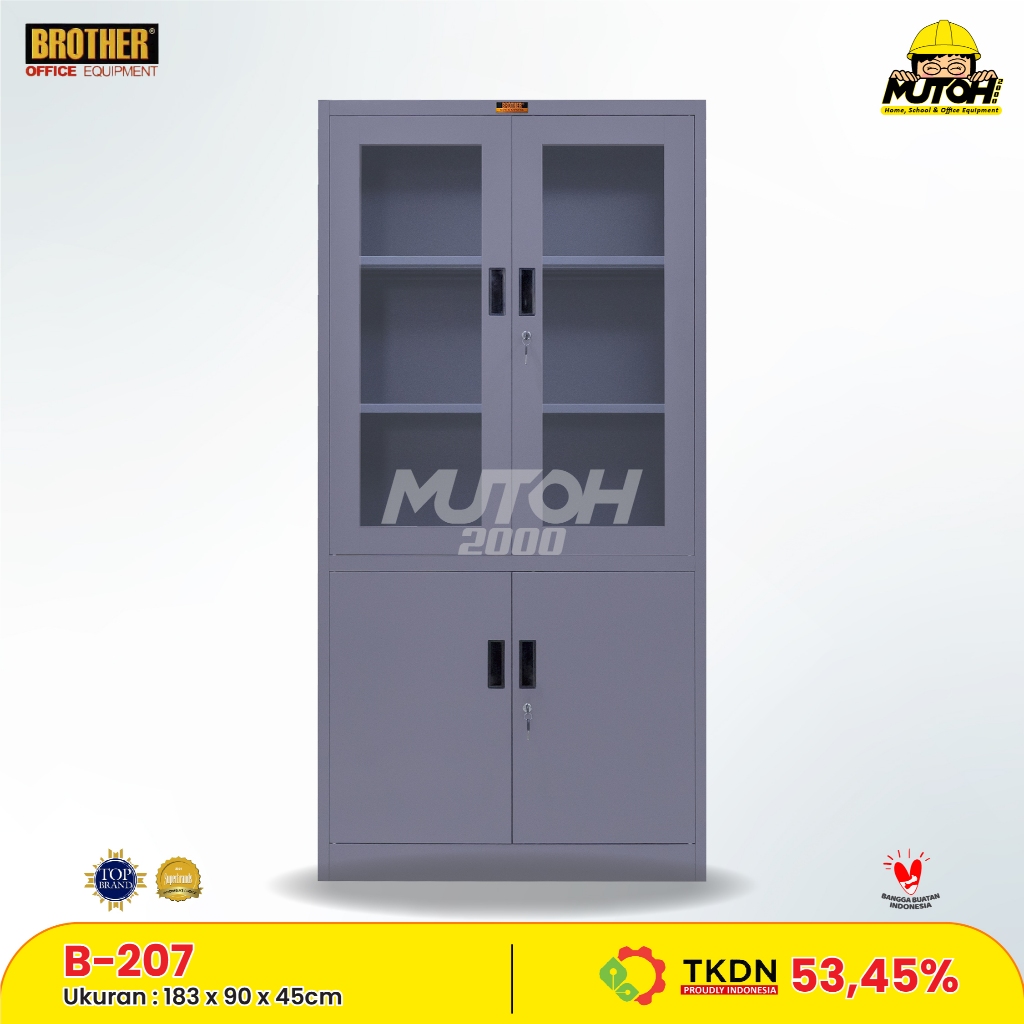 LEMARI BESI ARSIP 2 PINTU BROTHER B-207 TKDN