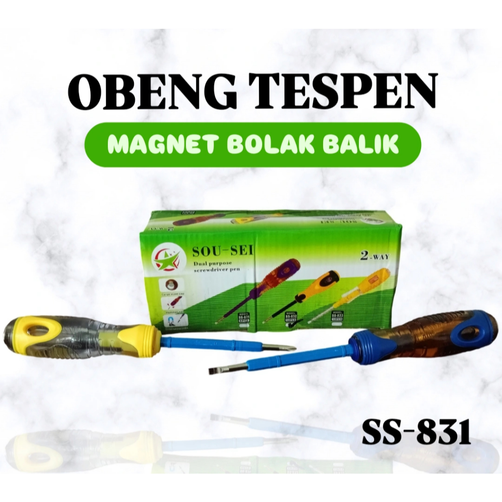 Obeng Tespen SOU-SEI / Obeng Tespen/ Tespen Magnet Bolak Balik / Tespen Plus Minus