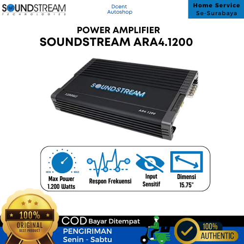 Power Amplifier Mobil - SoundStream - Class AB Arachnid - Amplifier AR4.1200 - Plug N Play - Premium
