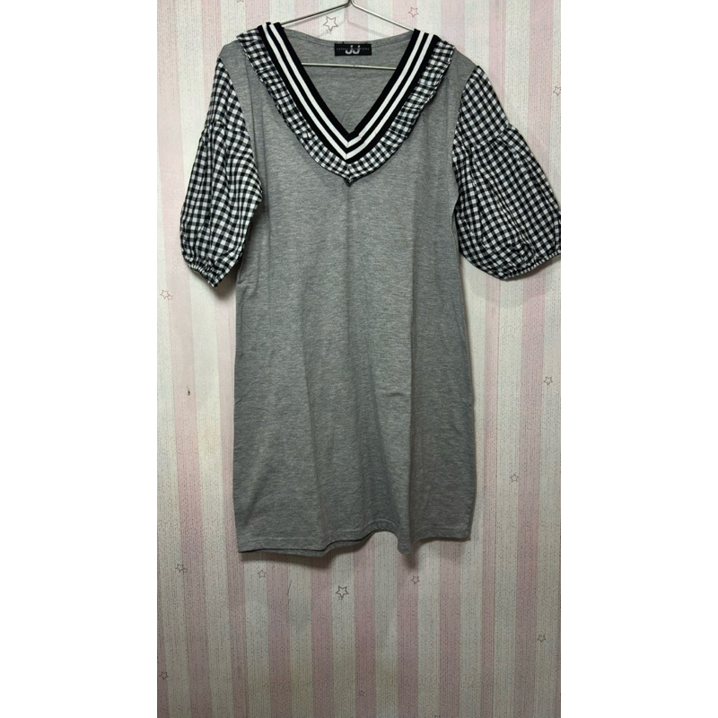 Dress Midi Remaja Lengan Balon || Preloved