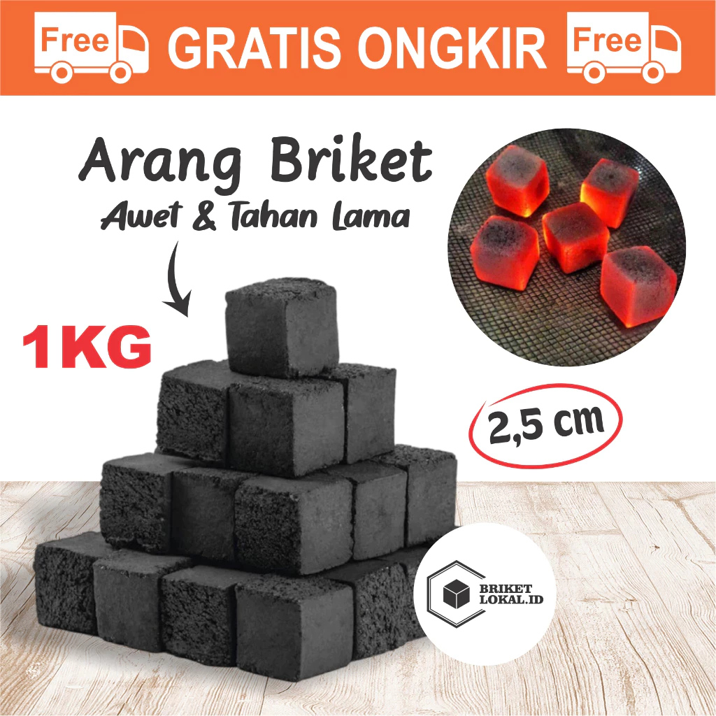 COD Arang Briket Batok Kelapa 1kg / Arang Batok Kelapa