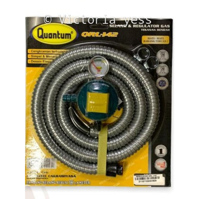 | STOK TERBATAS| Selang Regulator Quantum + Selang 1.8m untuk Kompor Gas Quantum QRL-142 Paket Lengk
