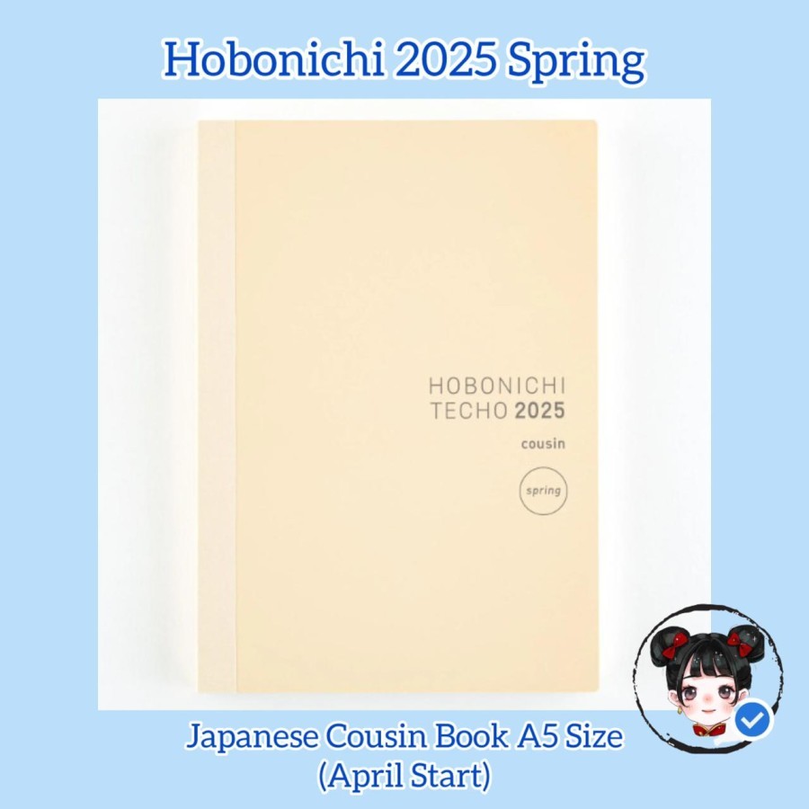 

Hobonichi 2025 Spring Japanese Cousin Book (April Start) A5 Size