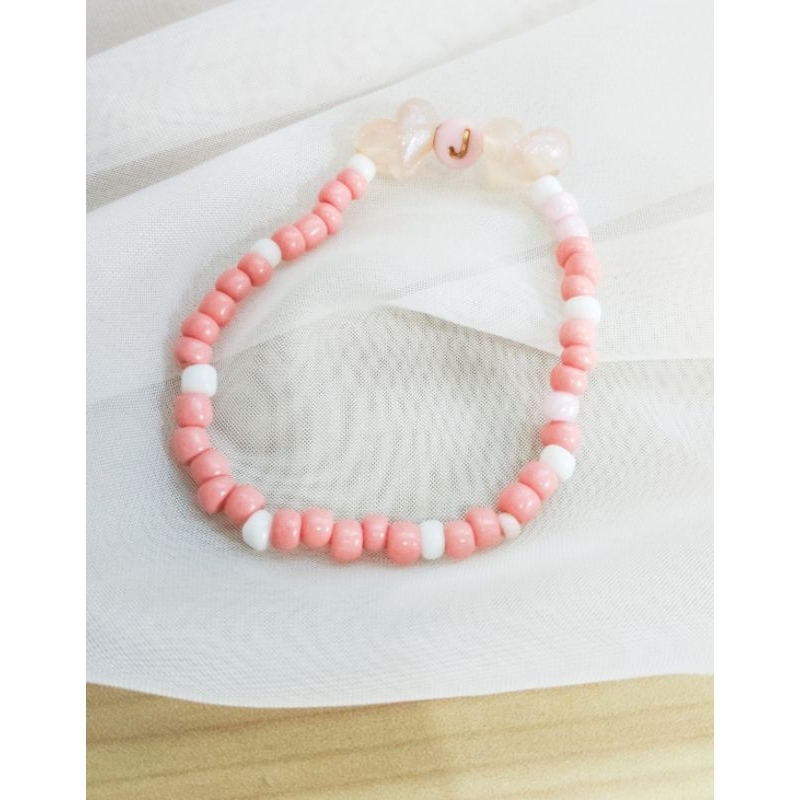 Gelang Manik - Manik Lucu Warna Pink | Gelang Manik - Manik Huruf | Gelang Manik - Manik Aesthetic