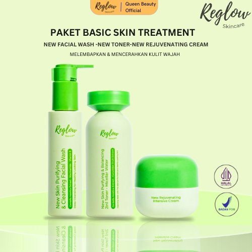 Skincare Reglow Original Paket Basic Halal BPOM I Cream Wajah Mencerahkan dan Penghilang Flek Hitam
