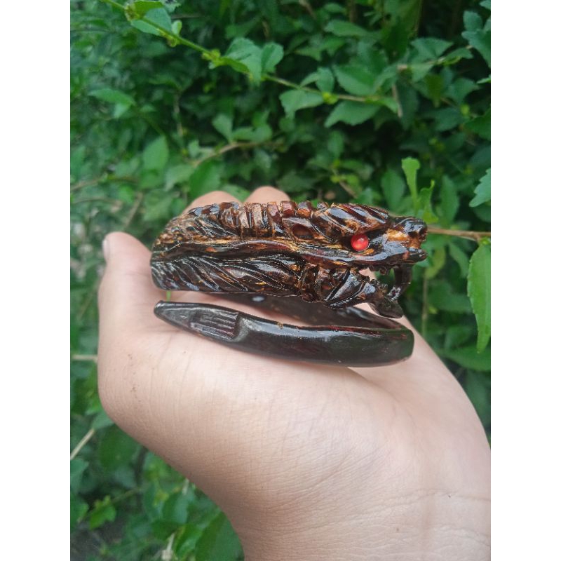 gelang akar bahar merah ukir naga