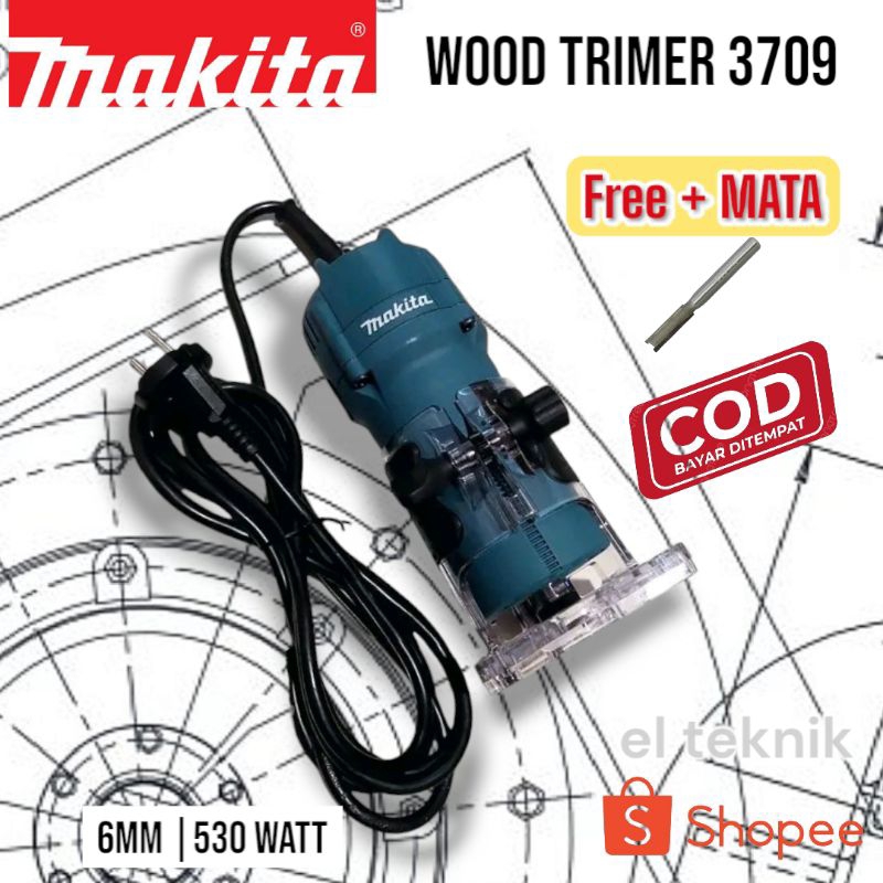 Trimmer Makita 3709 - Mesin profil kayu Makita 3709