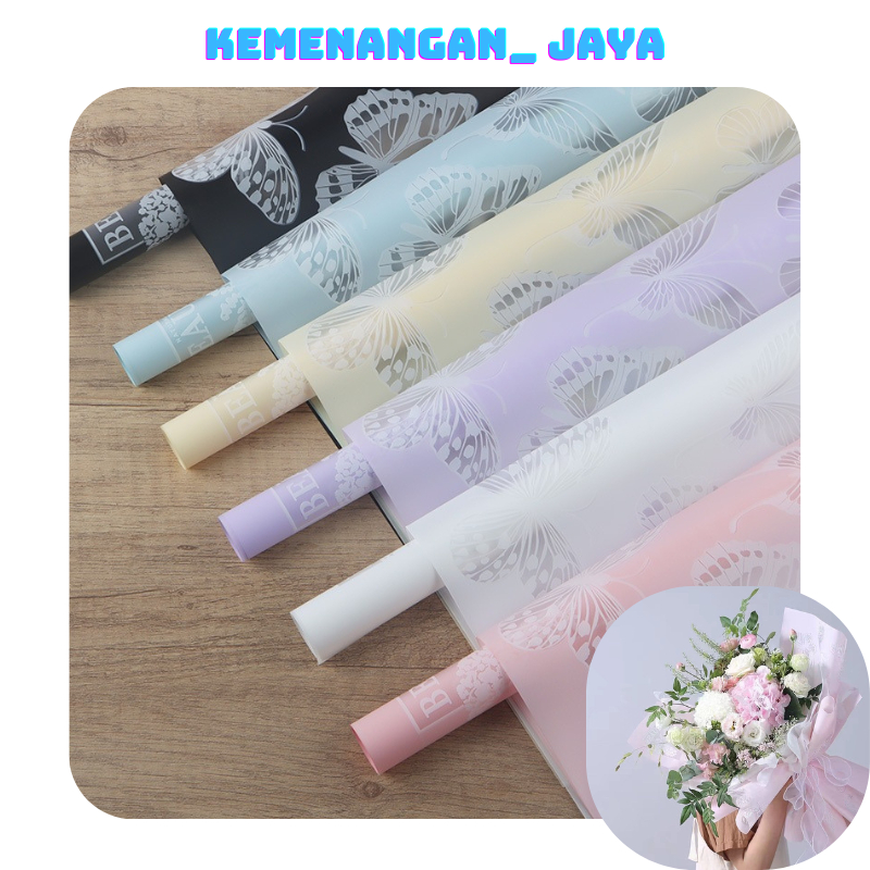

Isi 20 LEMBAR Kertas Buket Bunga Motif Kupu Kupu Flower Wrapping Butterfly Tatto Cellophane KB048