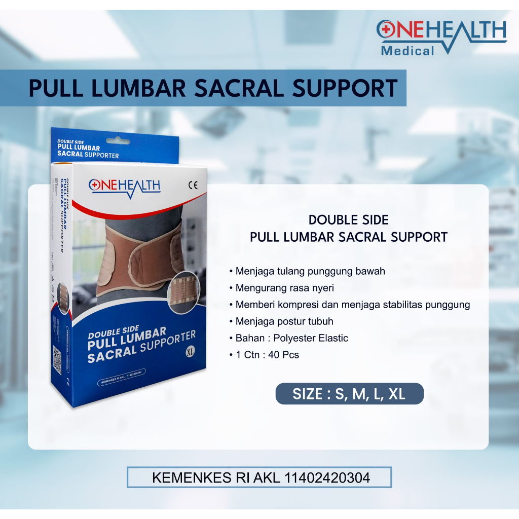 (MUTIARA ALKES) Korset Saraf Kejepit Double Side / Penyangga Pinggang / Double Side Lumbar Sacro ONE
