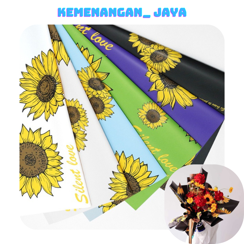 

Isi 20 LEMBAR Kertas Buket Bunga Solid Motif Bunga Matahari Daisy Flower Wrapping Paper Cellophane Waterproof KB064