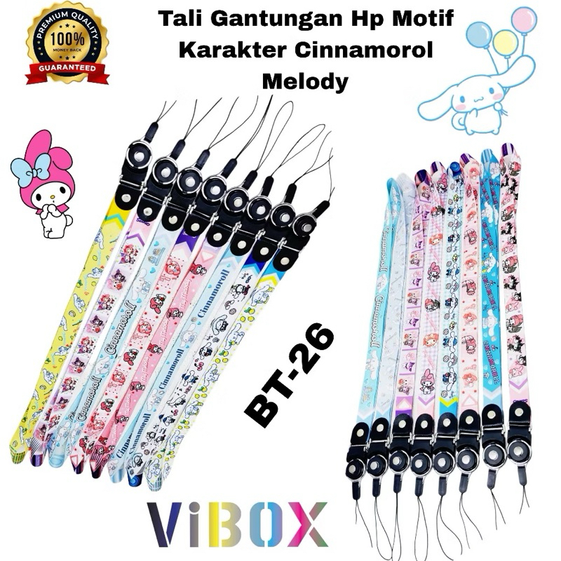 

TALI LANYARD / GantunganHP BT-26 Gambar Sanrio Melody Cinnamoroll Tali Serbaguna Universal Gambar