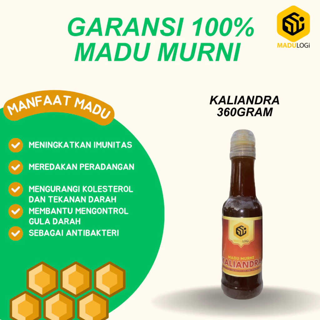 

MADULOGi Madu Murni Asli 100% Original Tanpa Campuran Nektar Bunga Kaliandra Sangket Multiflora