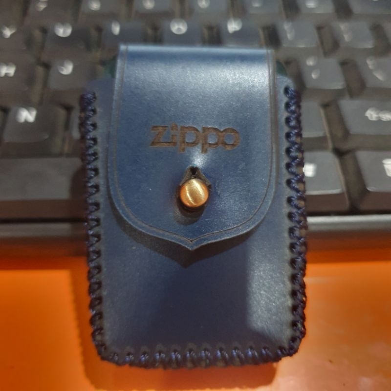 Zippo Lighter Case / Sarung Zippo Kukit Sapi Asli Biru