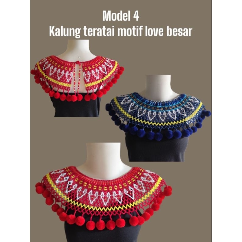 Model 4 - Kalung teratai dayak / kalung dayak iban / kalung dayak / kalung manik dayak / kalung mani