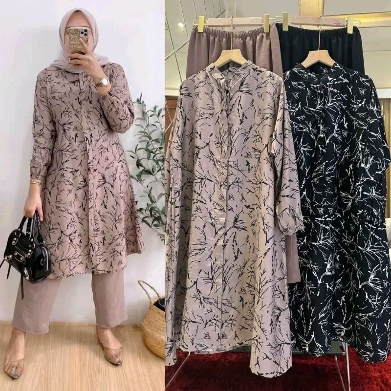 Setelan Tunik Novela Oneset Rayon Wanita Terbaru kekinian Busui