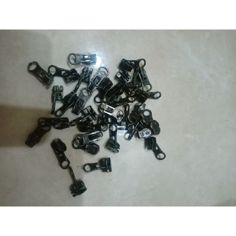 kepala resleting coil no3 black nekel terbalik