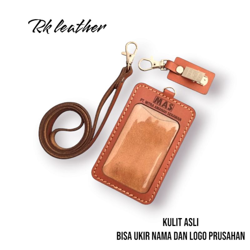 

ID Card Holder & Lanyar Name Tag Kulit / Costum Nama Dan Logo Perusahan
