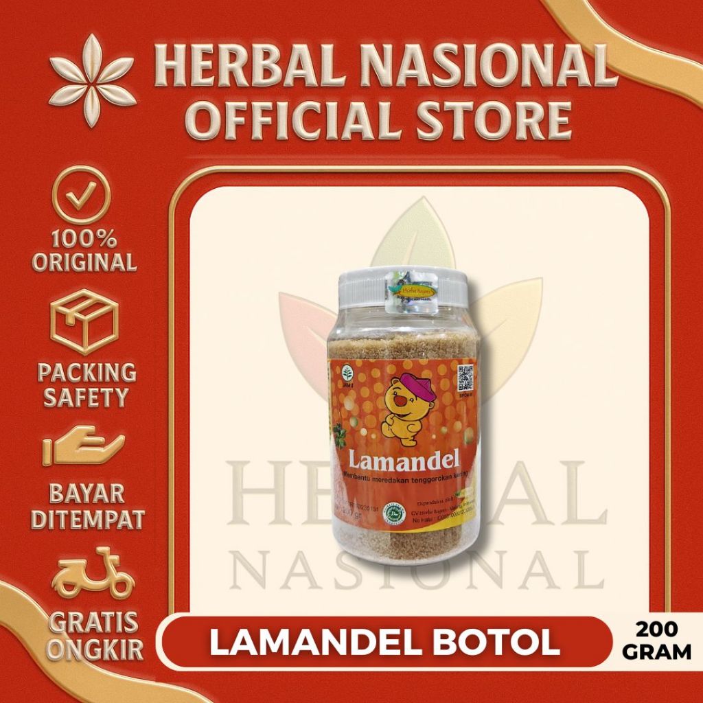 

LAMANDEL Kemasan Botol Bubuk Obat Herbal Atasi Amandel isi 200 g