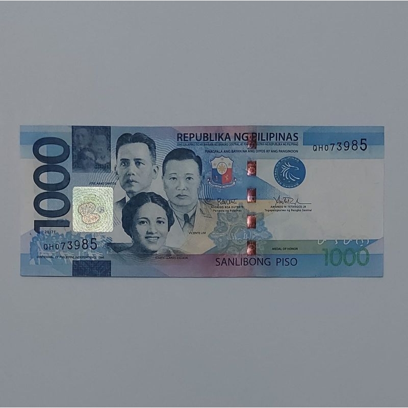 Uang Asing Pilipina Peso Pecahan 1000 Peso