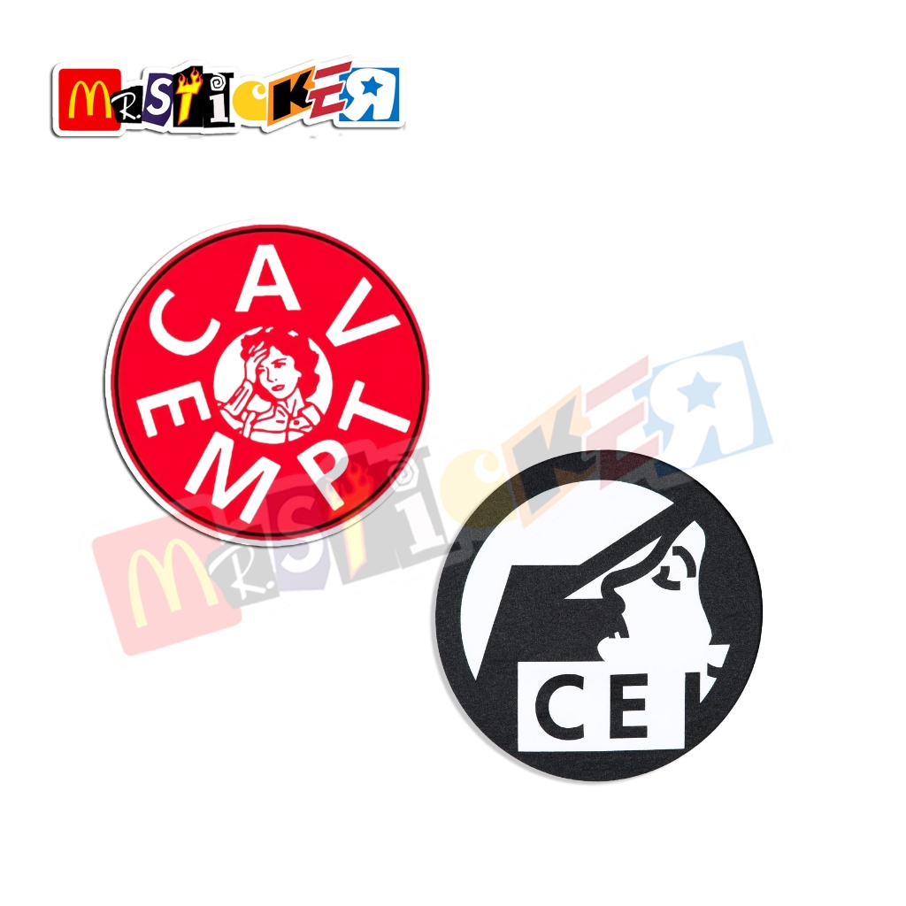 

sticker CAVEMPT rounded logo stiker streetwear CE Cav Empt
