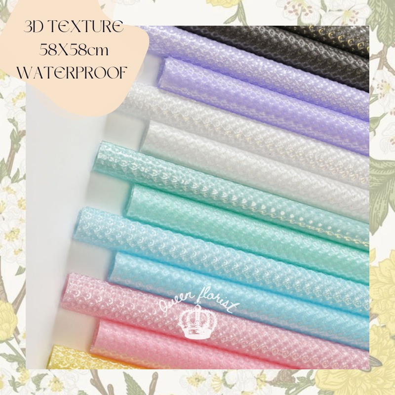 

WRAPPING PAPER TEXTURE COLOR WATERPROOF CELLOPHANE KERTAS BUNGA HAND BOUQUET PEMBUNGKUS BUKET