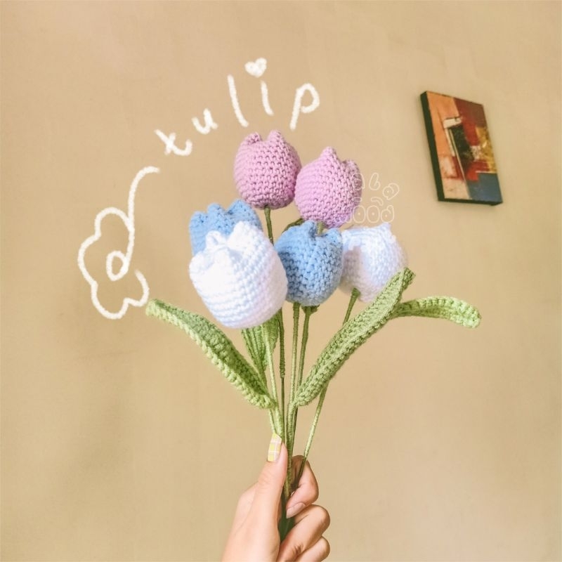 Tulip Flower Crochet | Bunga Tulip Rajut