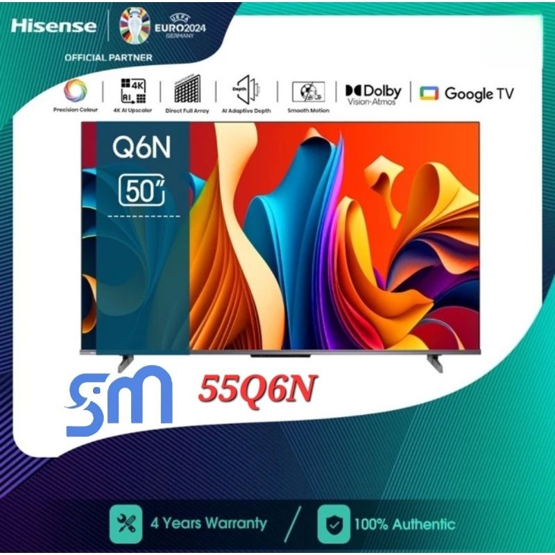 LED TV Hisense 55 inch 55Q6N QLED 4K UHD Google Smart TV