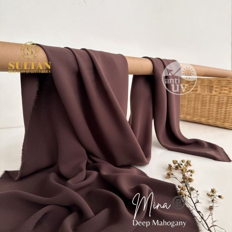 Kain Abaya Sultan MINA Anti-UV Deep Mahogany polos