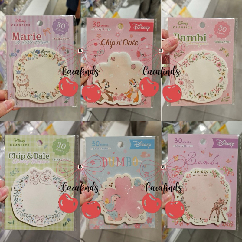 

OHSOME x Disney‼️Memo & Sticky Notes Disney Classic Collection (Dumbo / Bambi / Chip&Dale / Marie Cat)