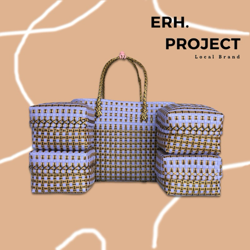 Tas Anyam Jali Isi 4 Keben Bali Premium Termasuk Besek Bambu