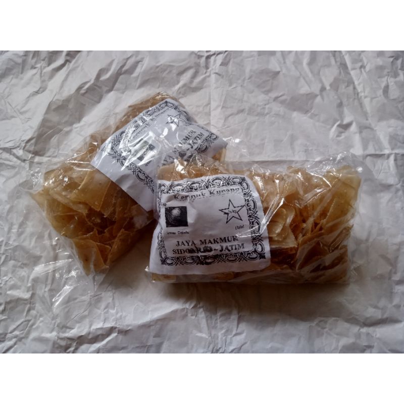 

Makanan Snack - Kerupuk Kupang Renyah Asli Khas Sidoarjo Merk Jaya Makmur