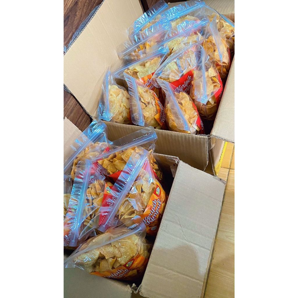 

Keripik Kimpul / Keripik Balitung / Keripik Mbote Rasa BBQ Pedas 500g