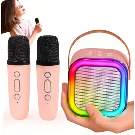 Speaker Bluetooth Dual Mic K22/ K12 Alat Karaoke Mini Portable Mic Wireless Untuk Anak dan Pesta Dim