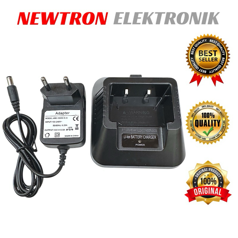 Charger HT Baofeng UV5R Original Asli Compatible Vertec VT-5R Comteck Pofung BJH Merodith Texas TX-2