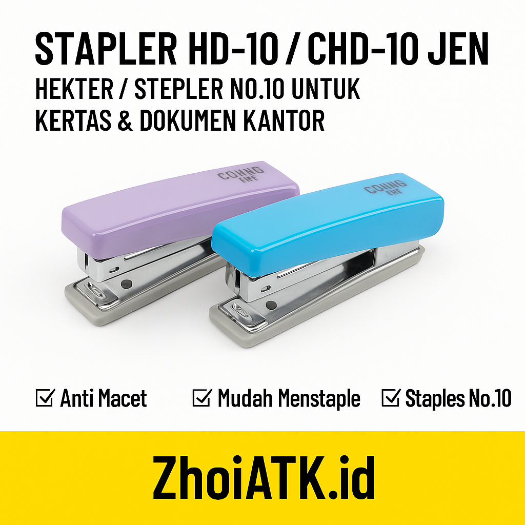 

STAPLER HD-10 / CHD-10 JEN | HEKTER / STEPLER NO.10 UNTUK KERTAS & DOKUMEN KANTOR