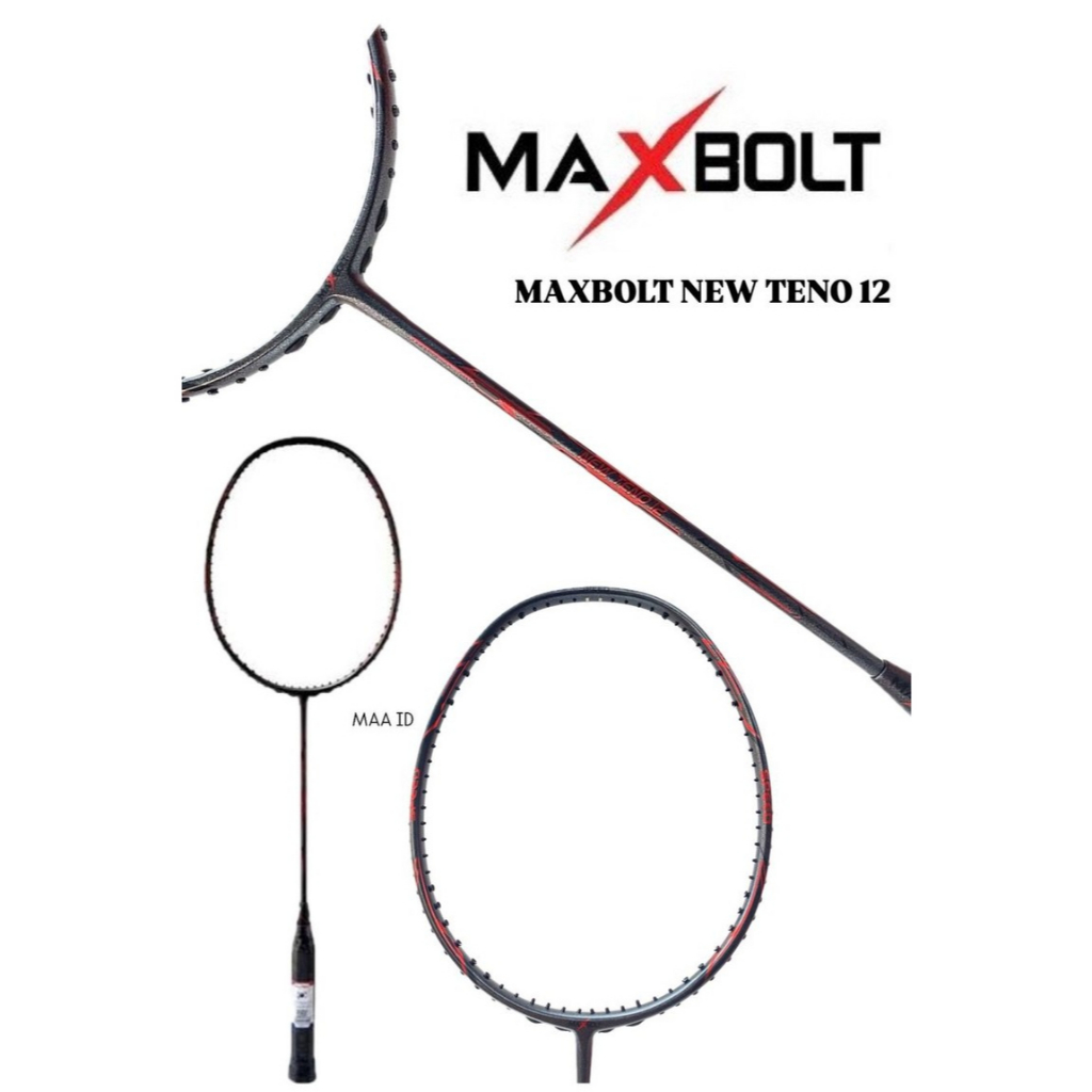 RAKET BADMINTON MAXBOLT NEW TENO 12 ORIGINAL 30 LBS