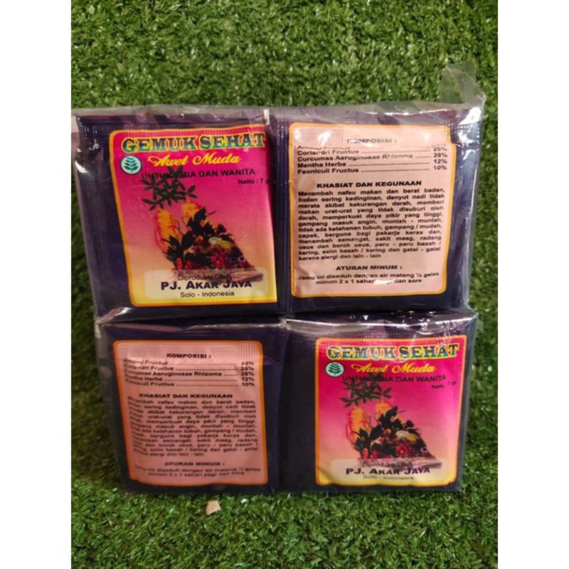 

JAMU GEMUK SEHAT AWET MUDAH (UNGU) ORIGINAL 100% ISI 30 SACHET