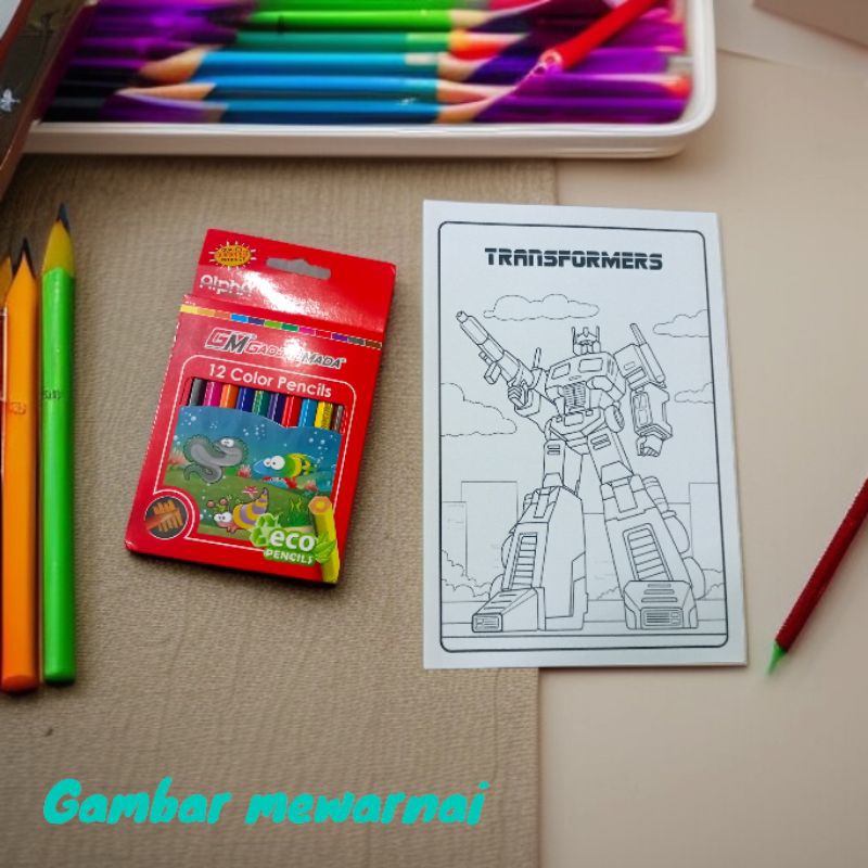 

50 Lembar Gambar Mewarnai Anak Free Pensil Warna