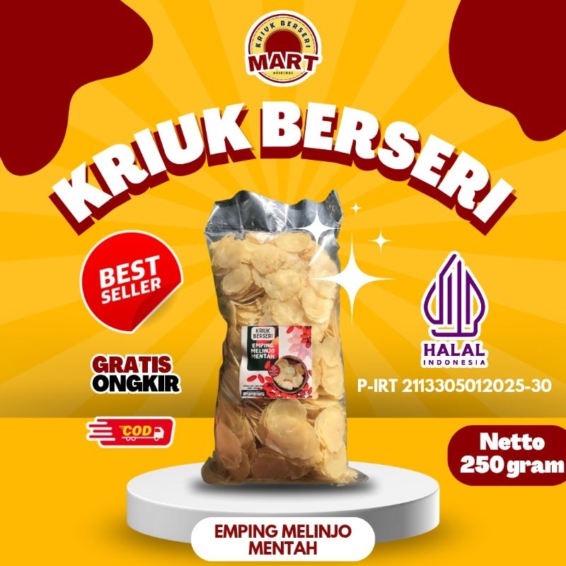 

[EMPING SUPER 250 Gram] EMPING MELINJO KERING PASAR 250 Gram, ASLI AMBAL KEBUMEN - Makanan Ringan, Food Camilan Snack Keripik Cemilan Crispy termurah