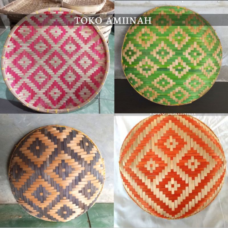 TAMPAH BAMBU DEKORASI 40cm //NAMPAN TENUN //ANYAMAN DEKORASI
